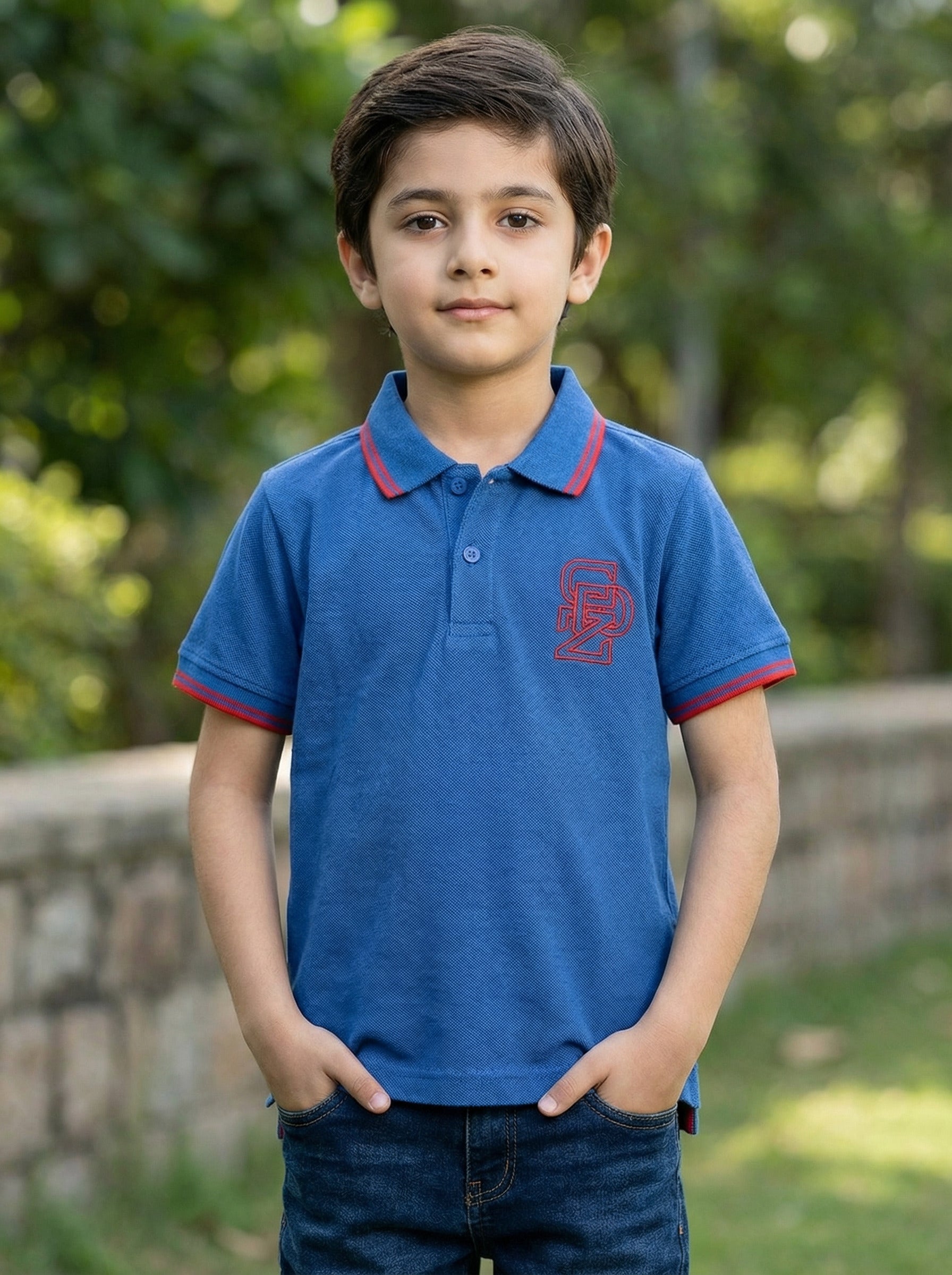 CODEZ Boys Regular Fit Polo T-Shirt (Royal Blue)