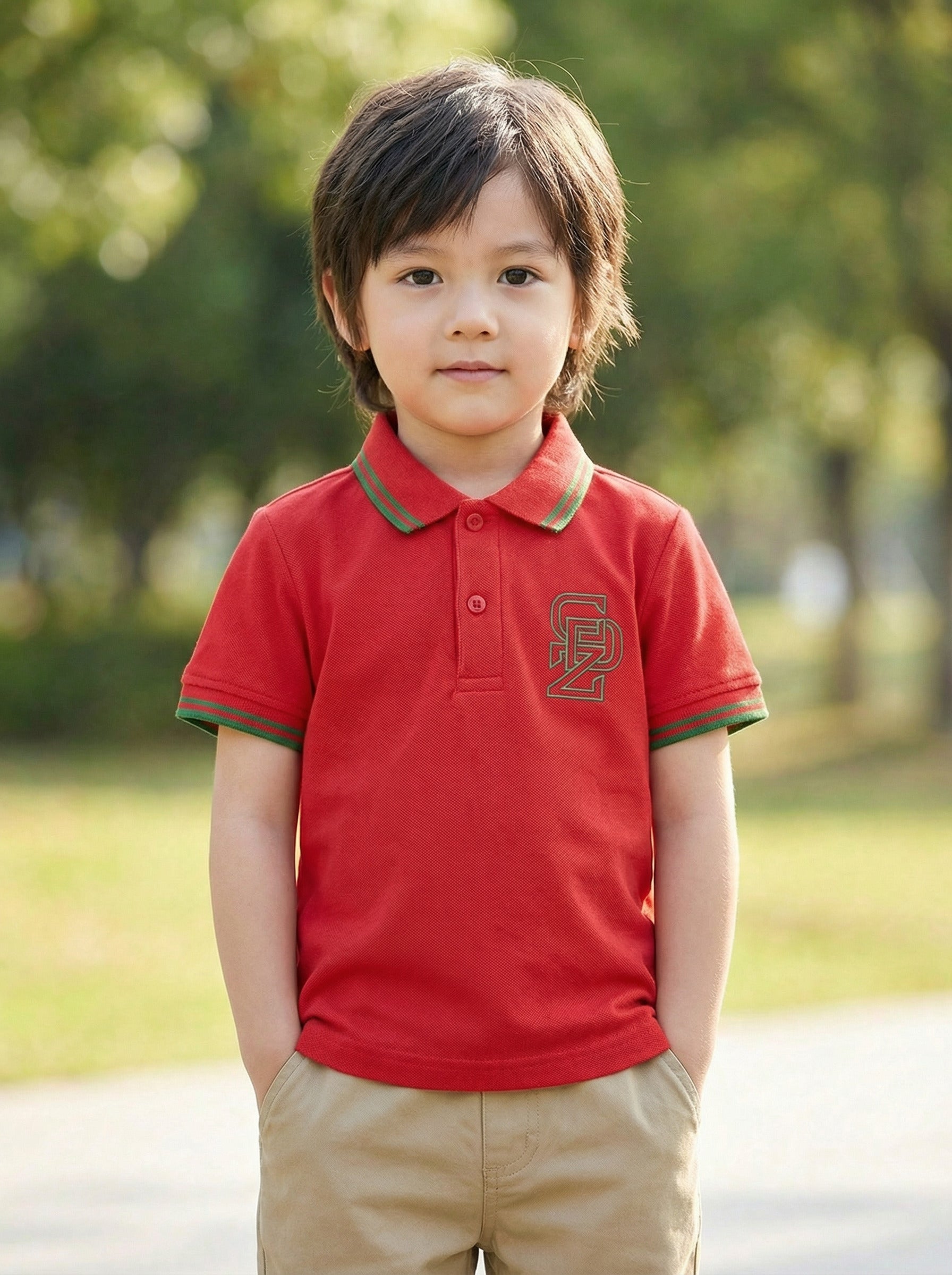 CODEZ Boys Regular Fit Polo T-Shirt (Red)