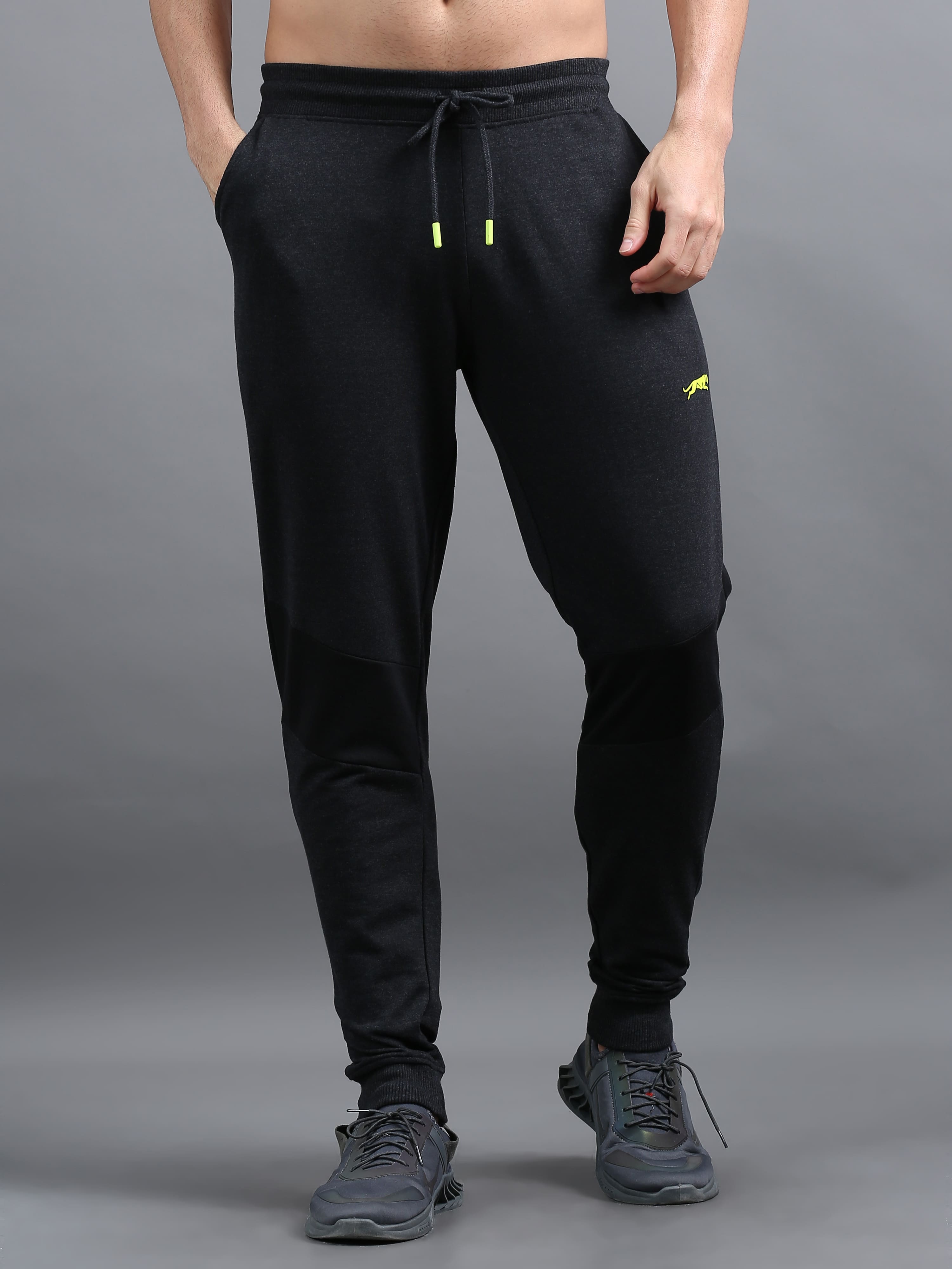 ARDEUR Men's Charcoal Striped Mid-Rise Joggers â€“ Zeal In You