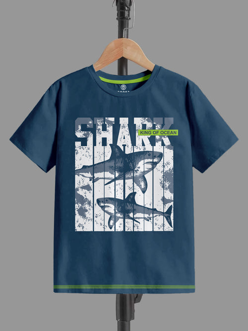 CODEZ Boys Denim Round Neck Printed Tshirts