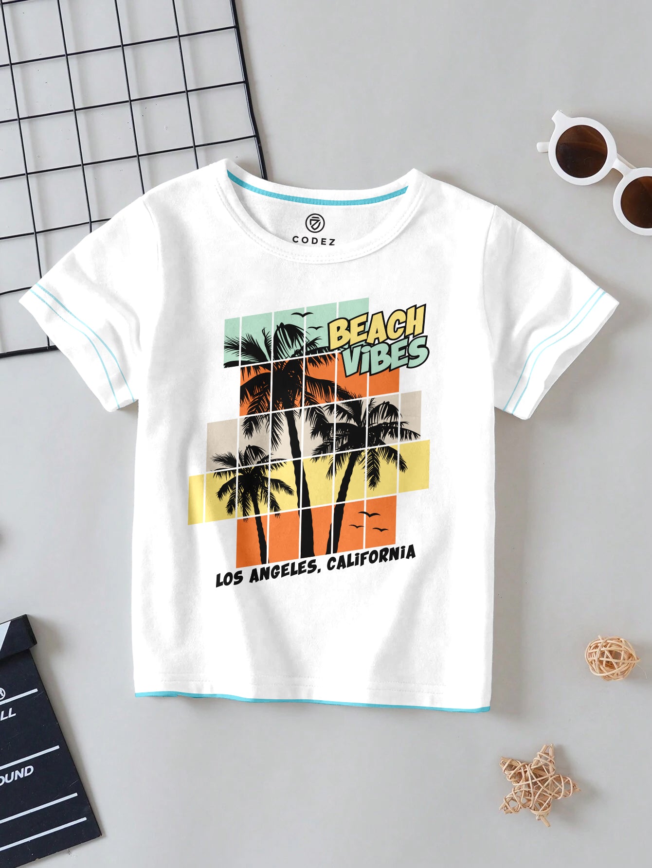 CODEZ Boys White Round Neck Printed Tshirts