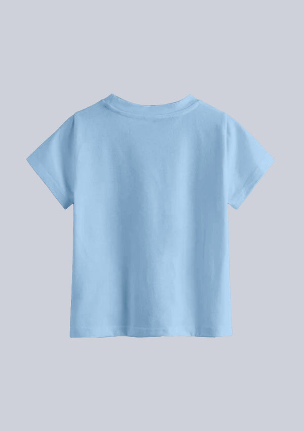 CODEZ Boys Sky Blue Round Neck Printed Tshirts