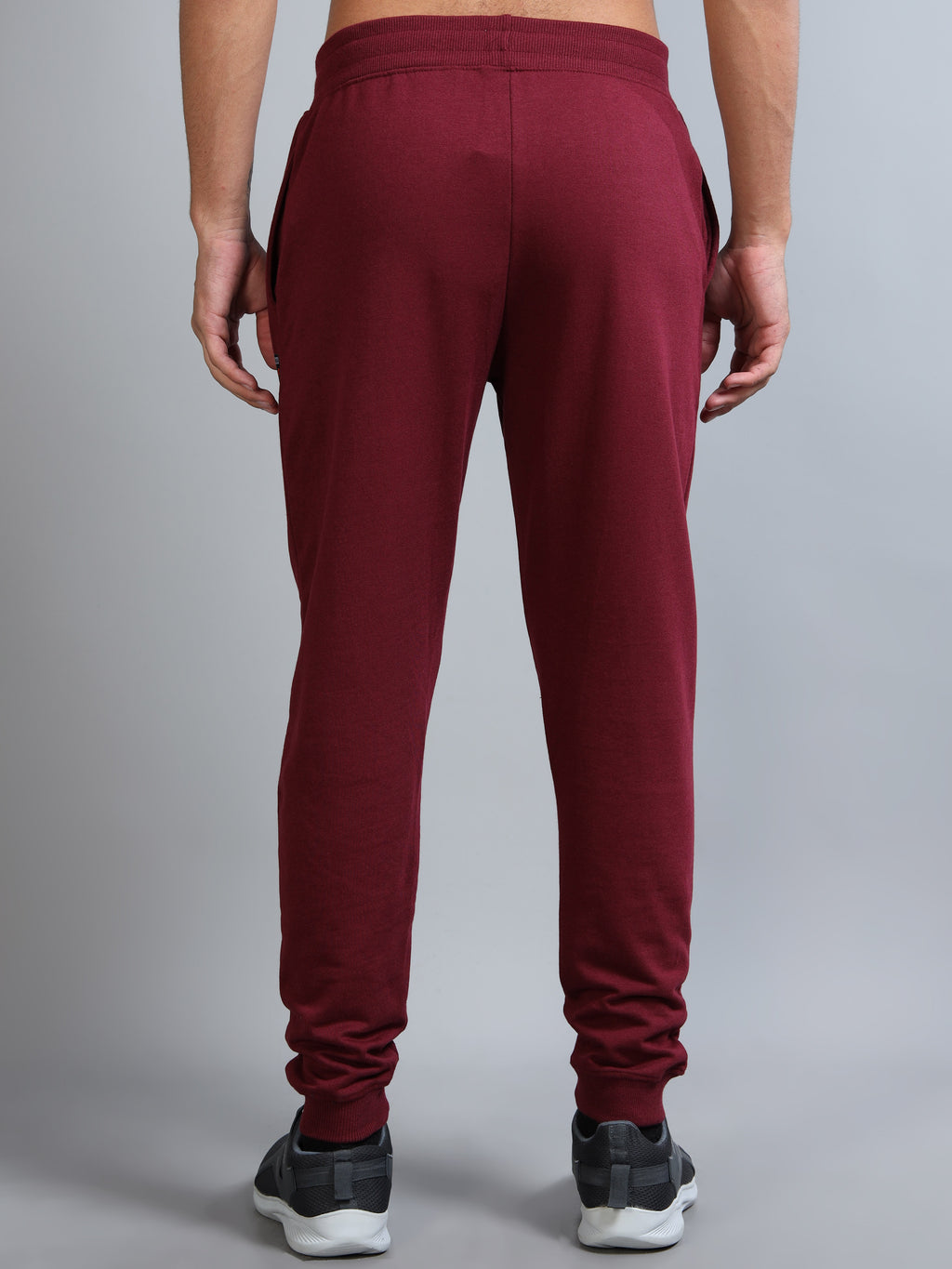 ARDEUR ZEAL IN YOU Men Maroon Self Design Mid-Rise Joggers
