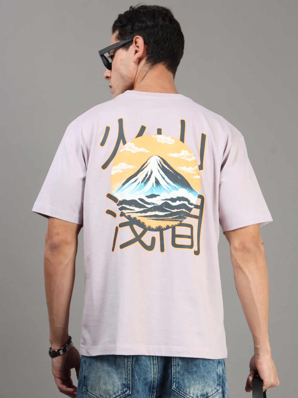 ARDEUR Men Printed Relaxed Fit Drop Shoulder T-Shirt - Purple