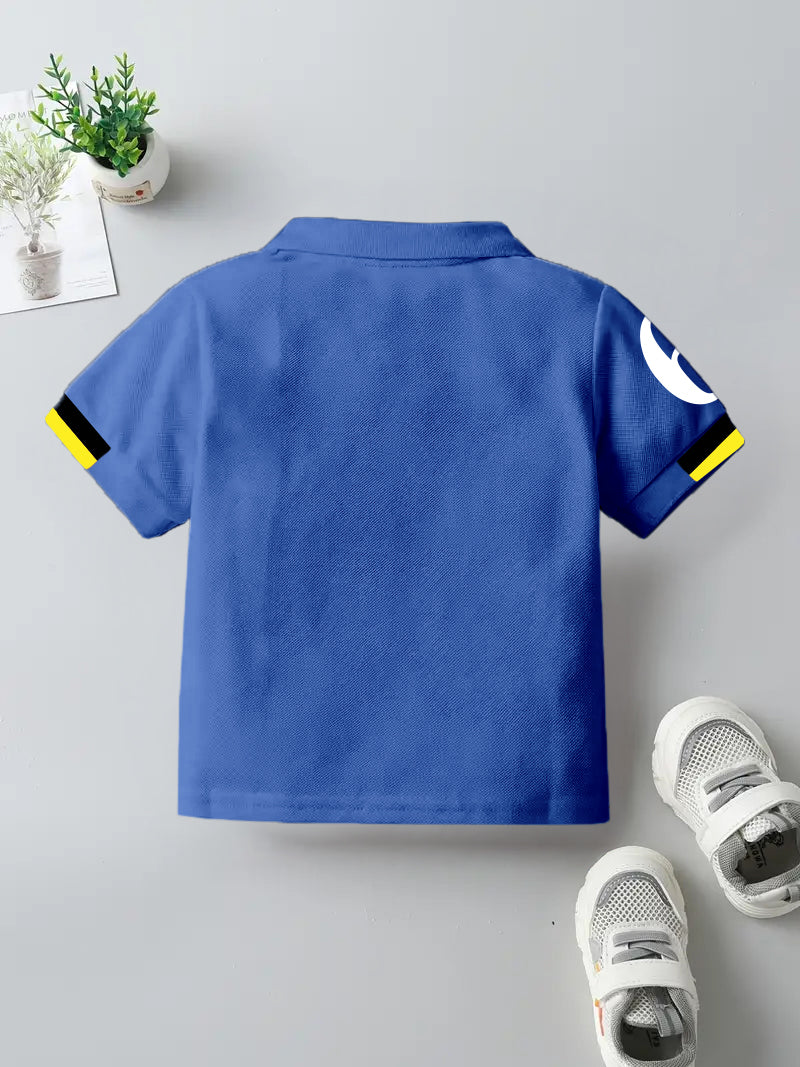 CODEZ Boys Regular Fit Pique Polo T-Shirt (Royal Blue)