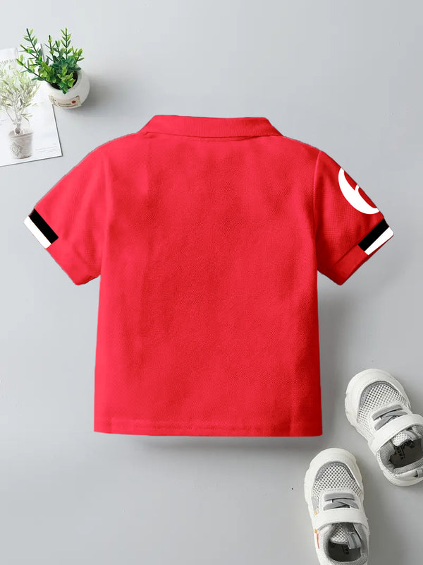 CODEZ Boys Regular Fit Pique Polo T-Shirt (Red)
