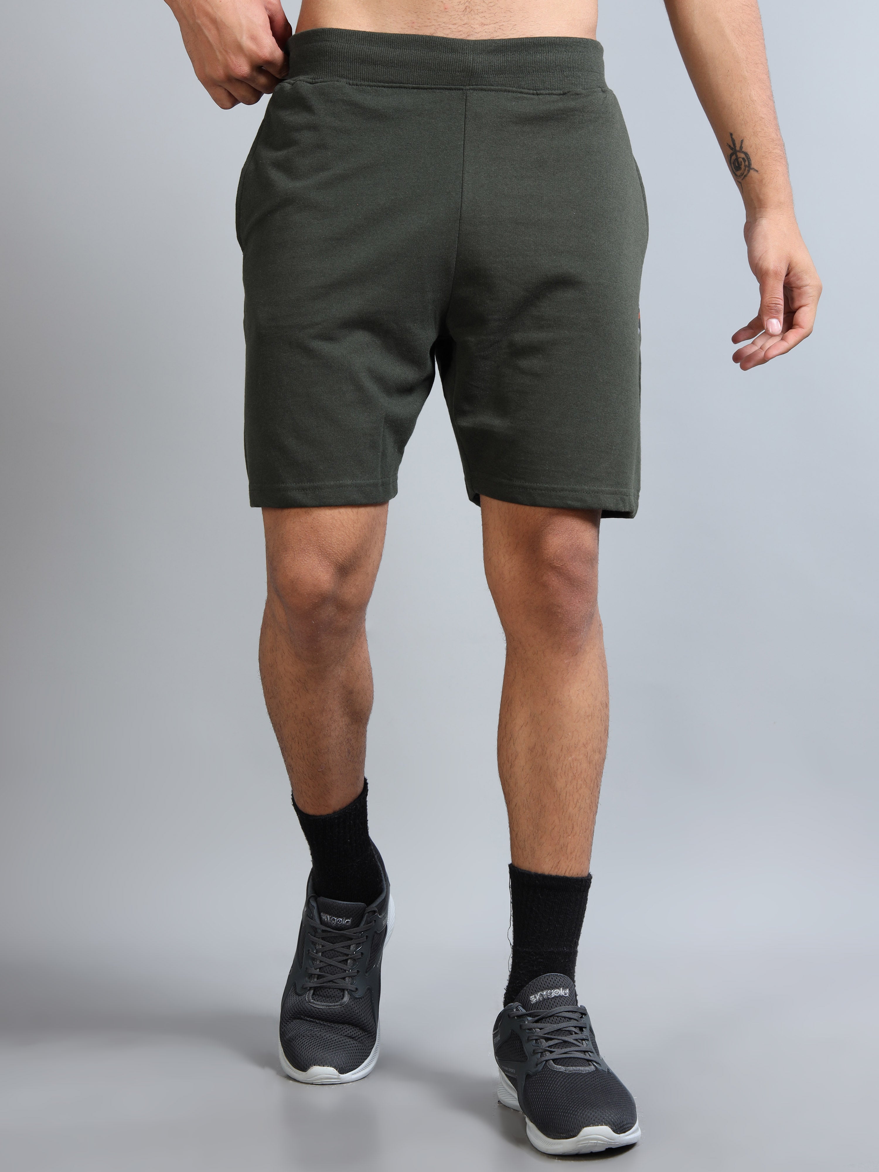 ARDEUR ZEAL IN YOU Men Olive Self Design Shorts