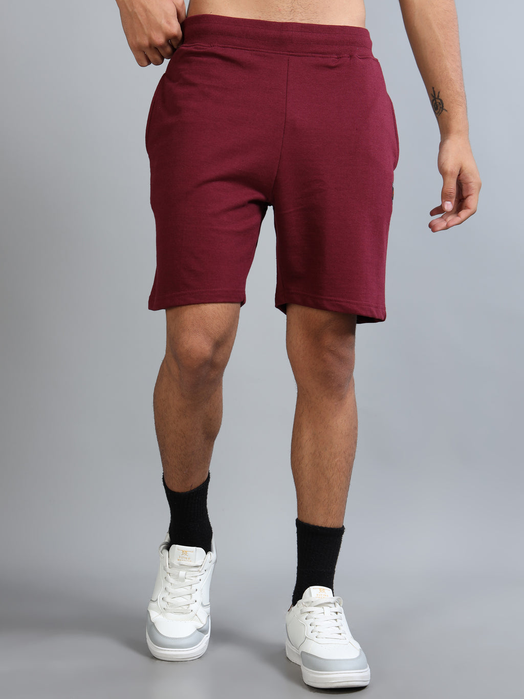 ARDEUR ZEAL IN YOU Men Maroon Self Design Shorts