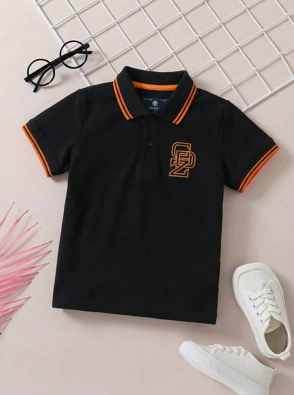CODEZ Boys Regular Fit Polo T-Shirt (Black)