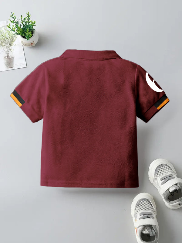 CODEZ Boys Regular Fit Pique Polo T-Shirt (Maroon)