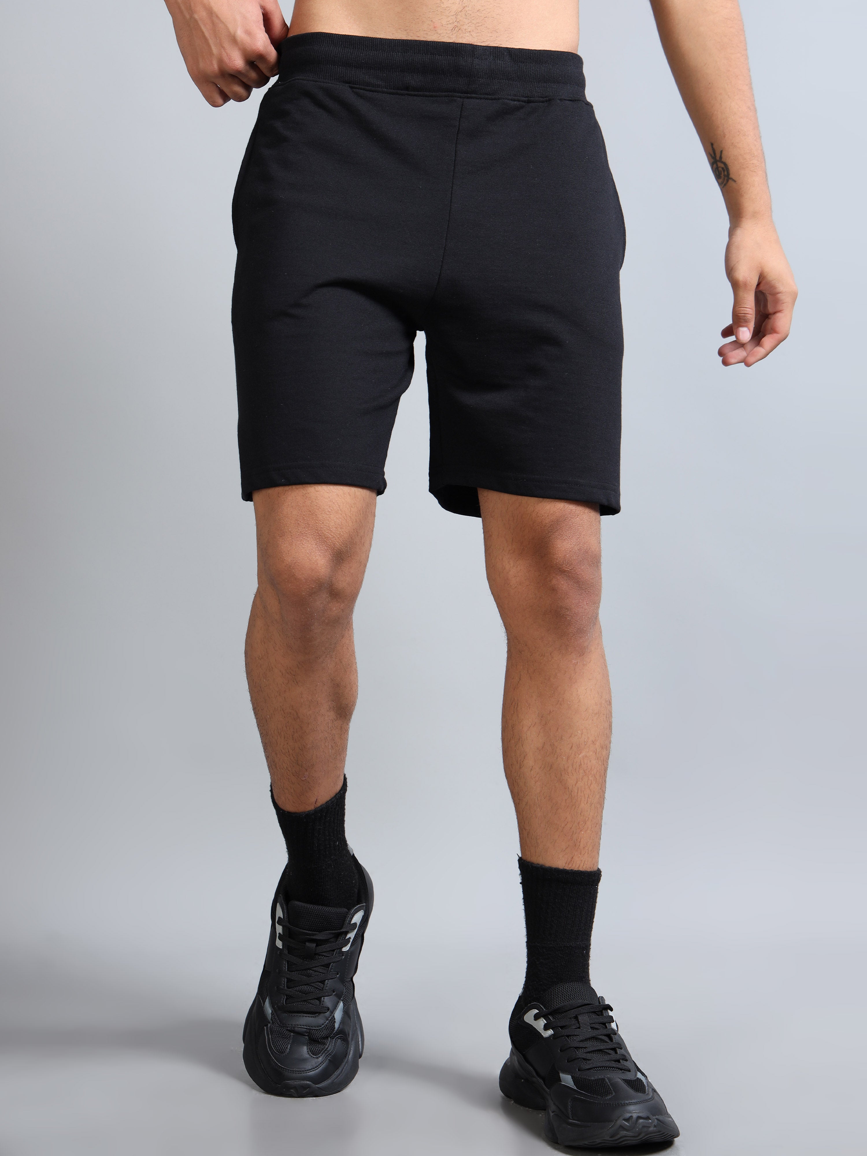 ARDEUR ZEAL IN YOU Men Black Self Design Shorts
