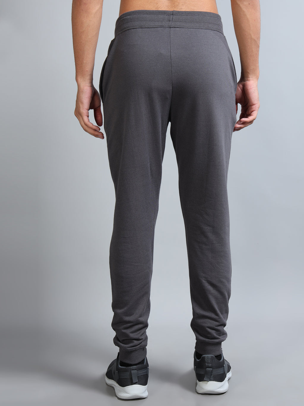 ARDEUR ZEAL IN YOU Men Steel Grey Self Design Mid-Rise Joggers