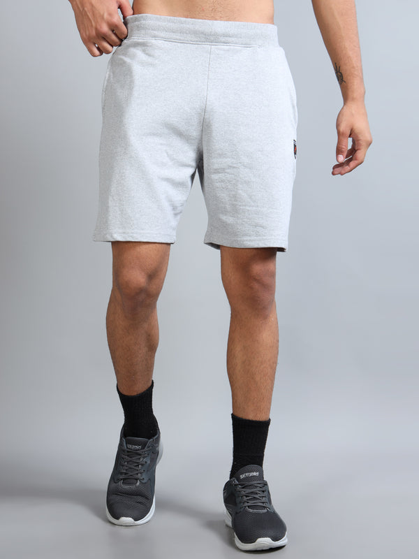 ARDEUR ZEAL IN YOU Men Grey Melange Self Design Shorts