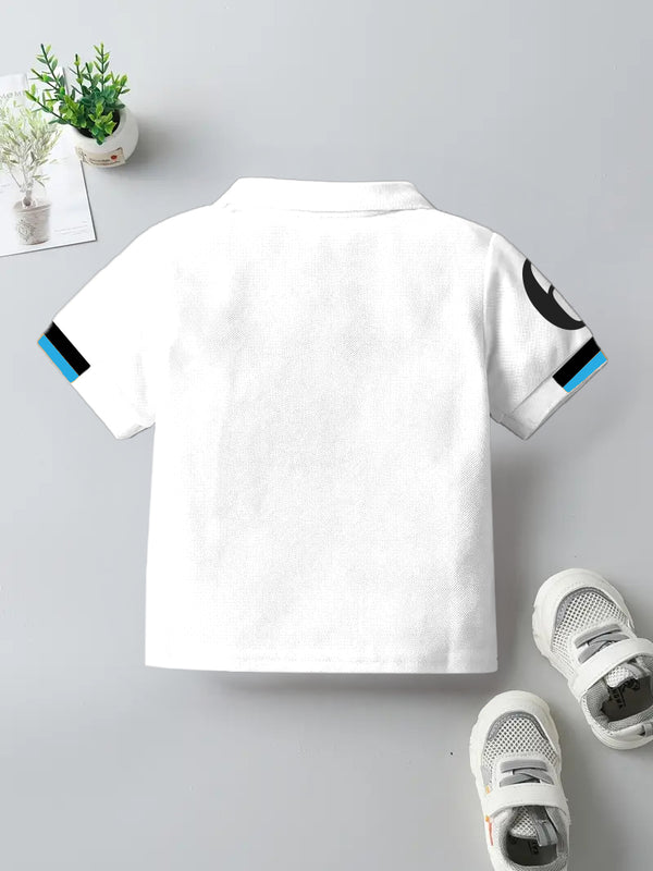 CODEZ Boys Regular Fit Pique Polo T-Shirt (White)