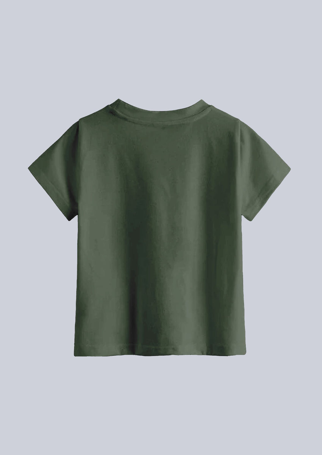 boys printed t-shirt - CODEZ Boys' Olive Round Neck Printed T-Shirts, back view