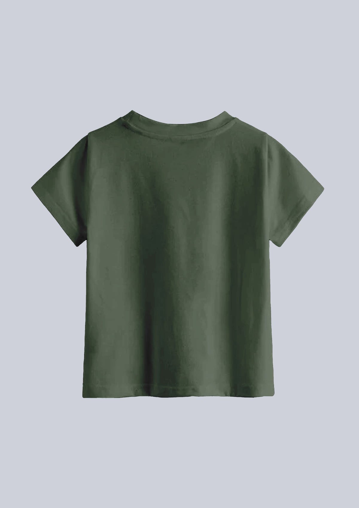 boys printed t-shirt - CODEZ Boys' Olive Round Neck Printed T-Shirts, back view