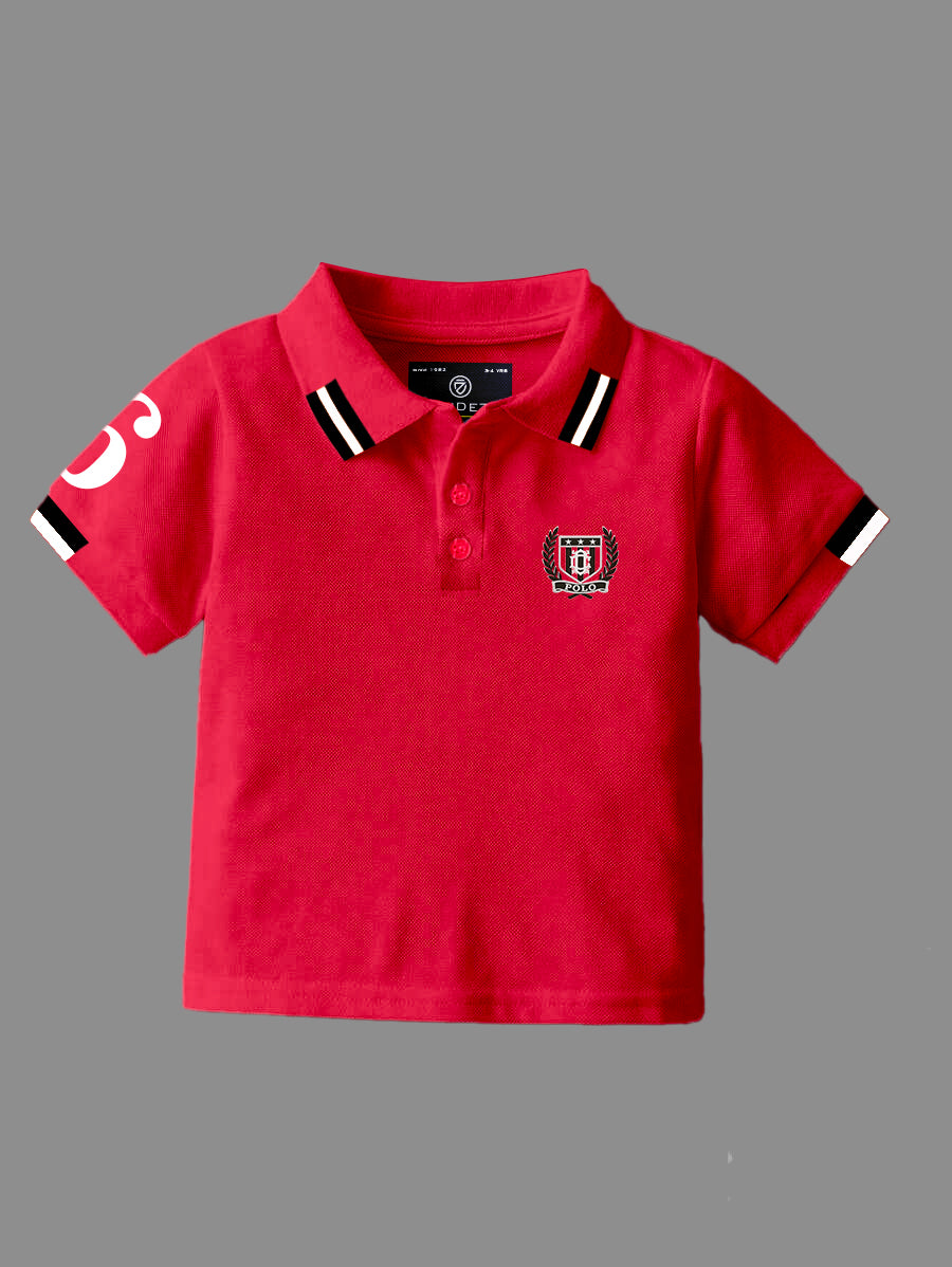 CODEZ Boys Pack Of 2 Self Design Embroidered Polo Tshirts