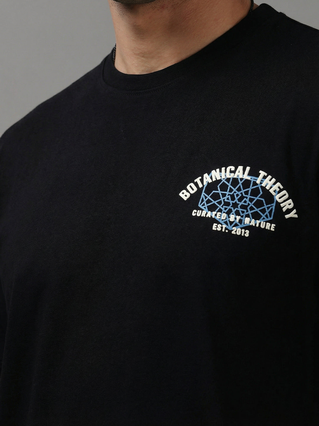 ARDEUR Men Graphic Printed Relaxed Fit Drop Shoulder T-Shirt - Black-2