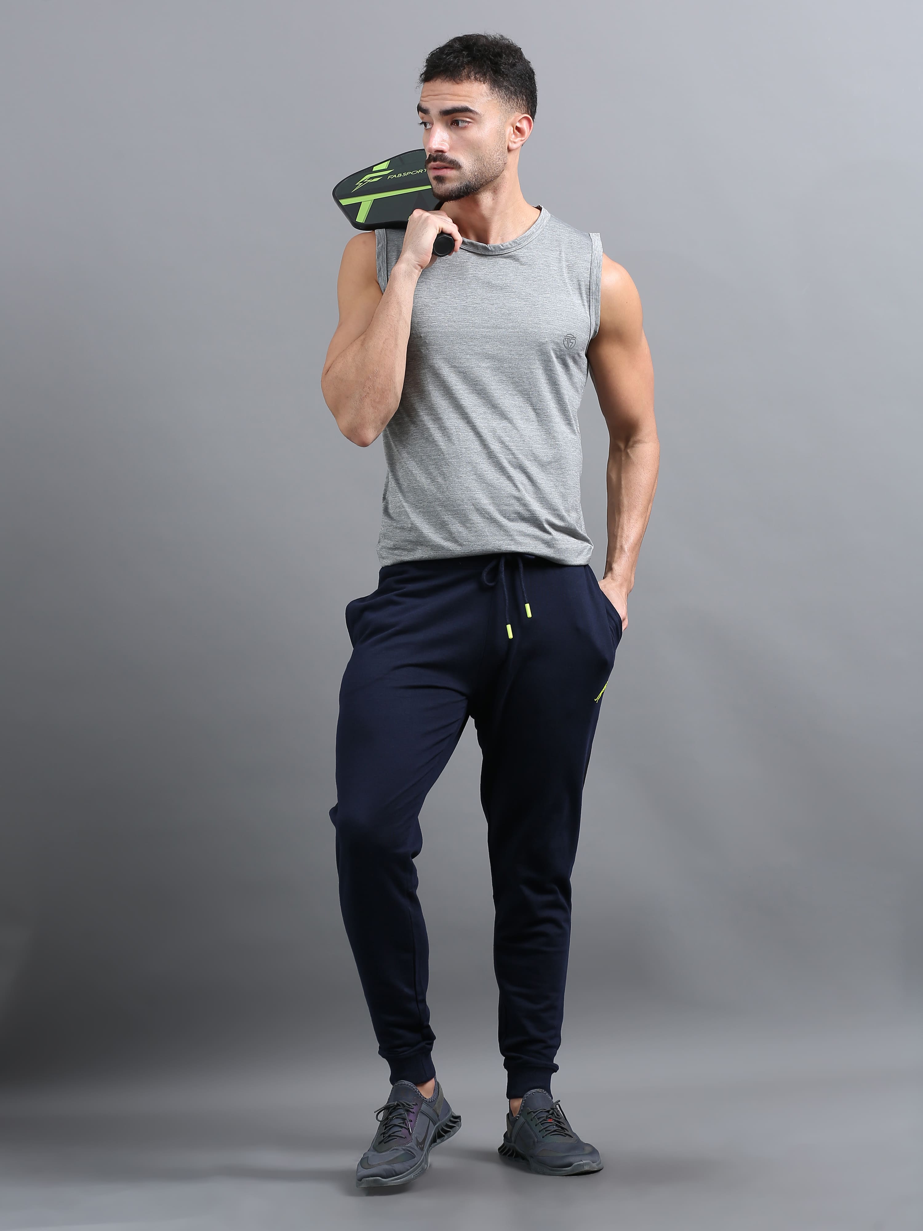 ARDEUR ZEAL IN YOU Men Navy Printed Mid-Rise Joggers