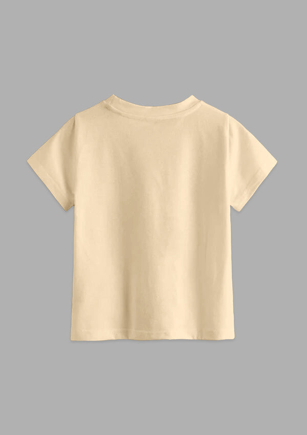 CODEZ Boys Beige Round Neck Printed Tshirts