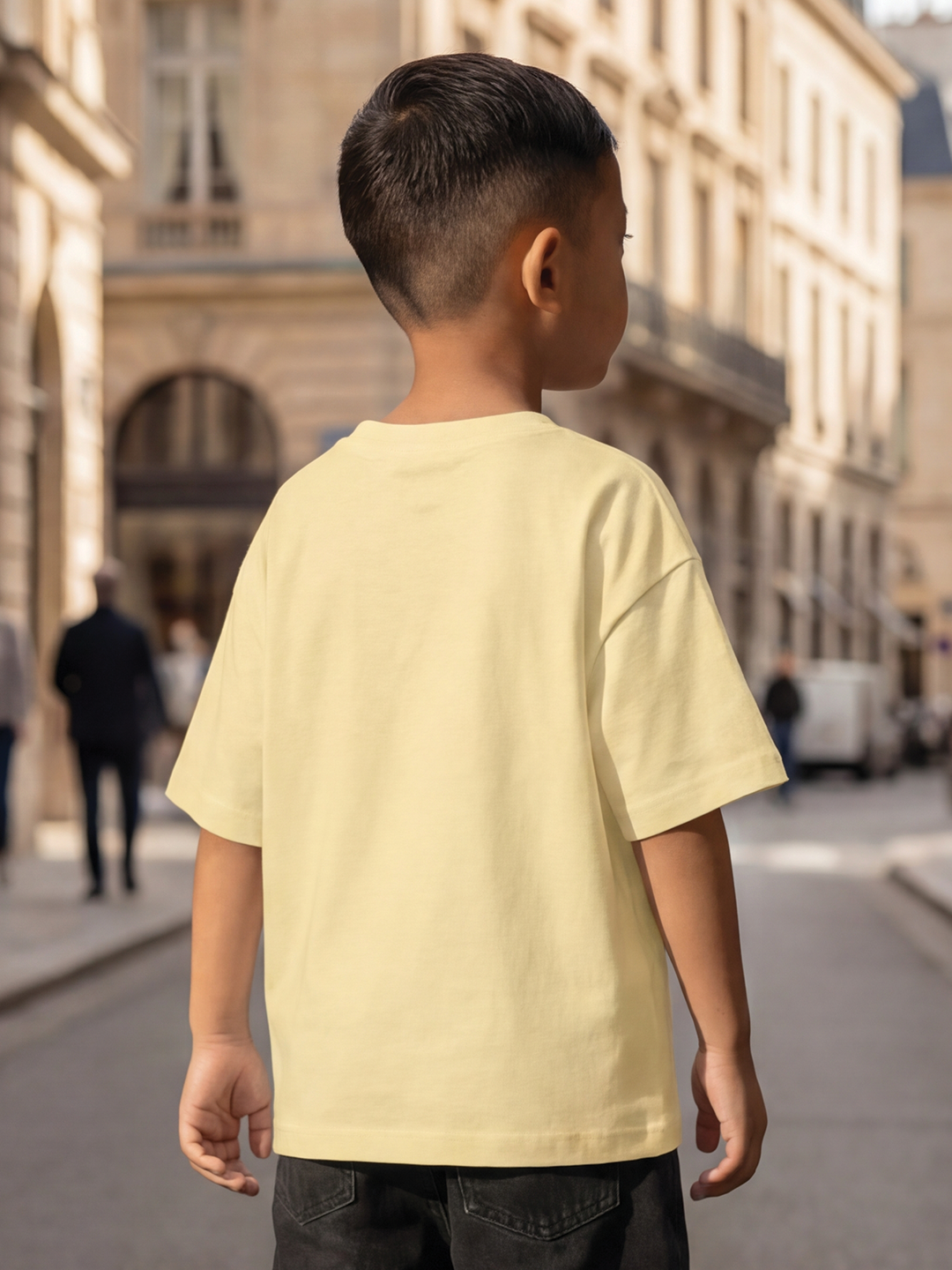 CODEZ Boys Yellow Graphic Print Relaxed Fit Drop Shoulder T-Shirt