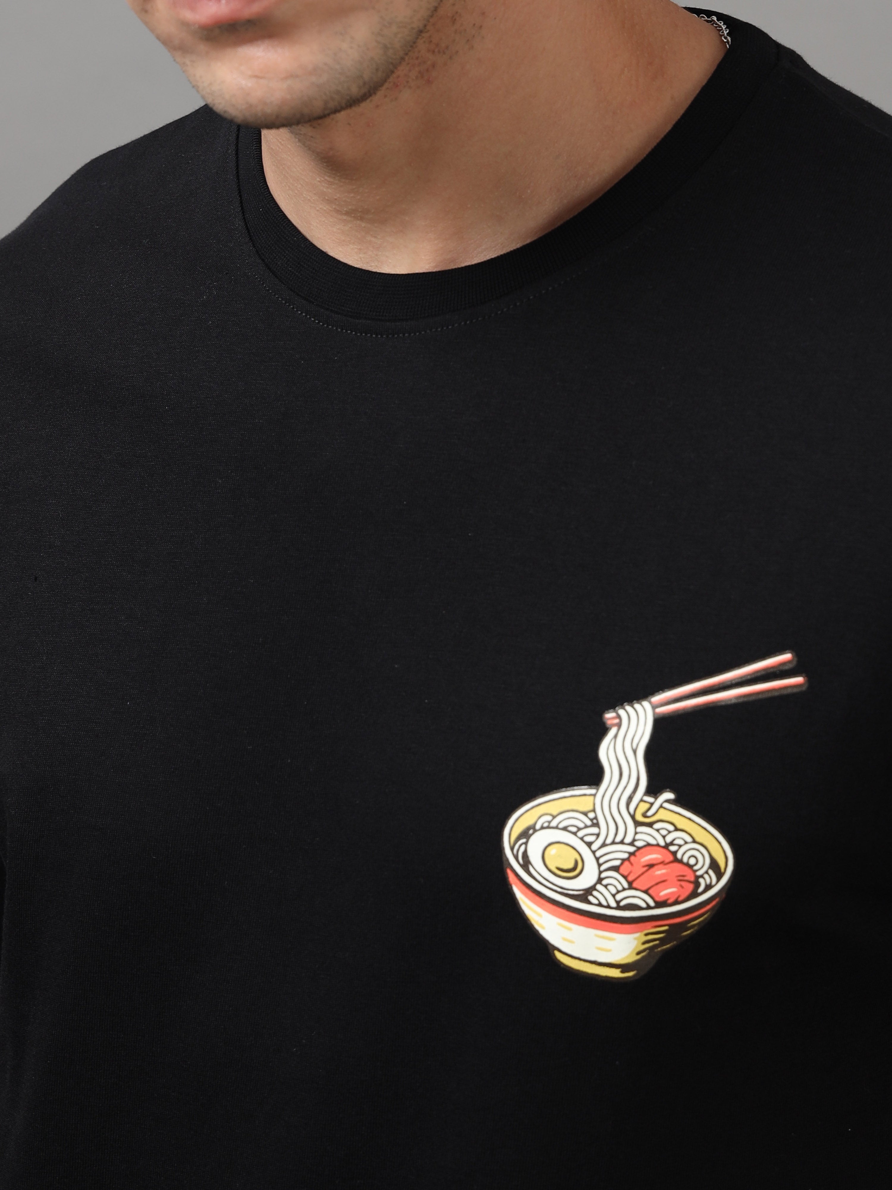 ARDEUR Men Graphic Printed Relaxed Fit Drop Shoulder T-Shirt - Black-3