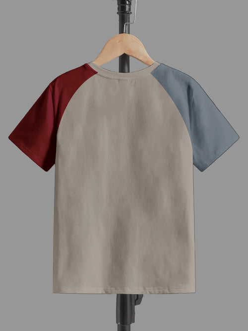 CODEZ Boys Beige-3 Round Neck Printed Tshirts