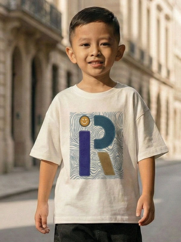 CODEZ Boys Beige Graphic Print Relaxed Fit Drop Shoulder T-Shirt