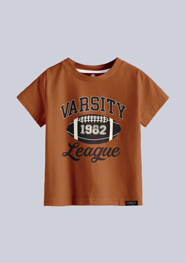 CODEZ Boys Rust Round Neck Printed Tshirts