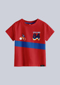 CODEZ Boys Red Round Neck Printed Tshirts