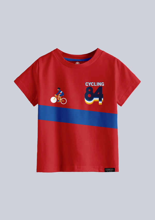 CODEZ Boys Red Round Neck Printed Tshirts