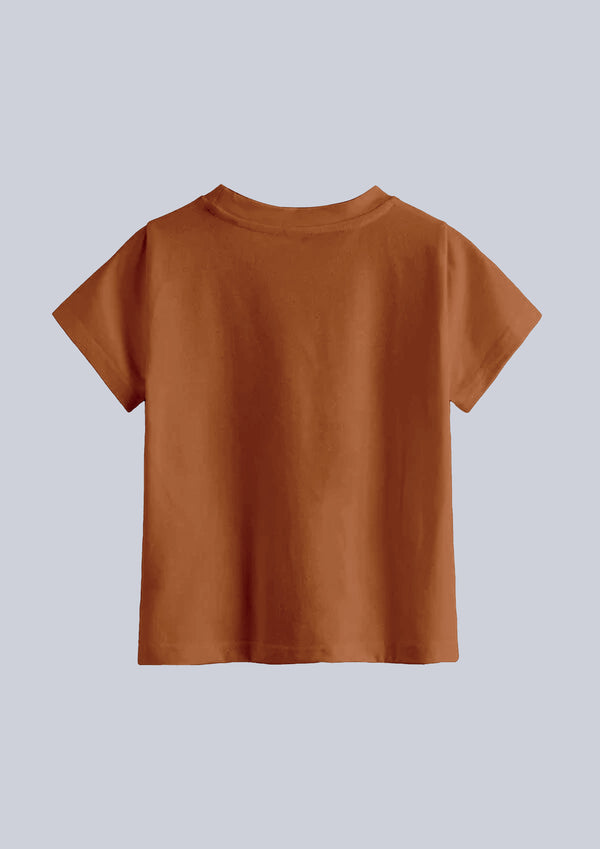 CODEZ Boys Rust Round Neck Printed Tshirts