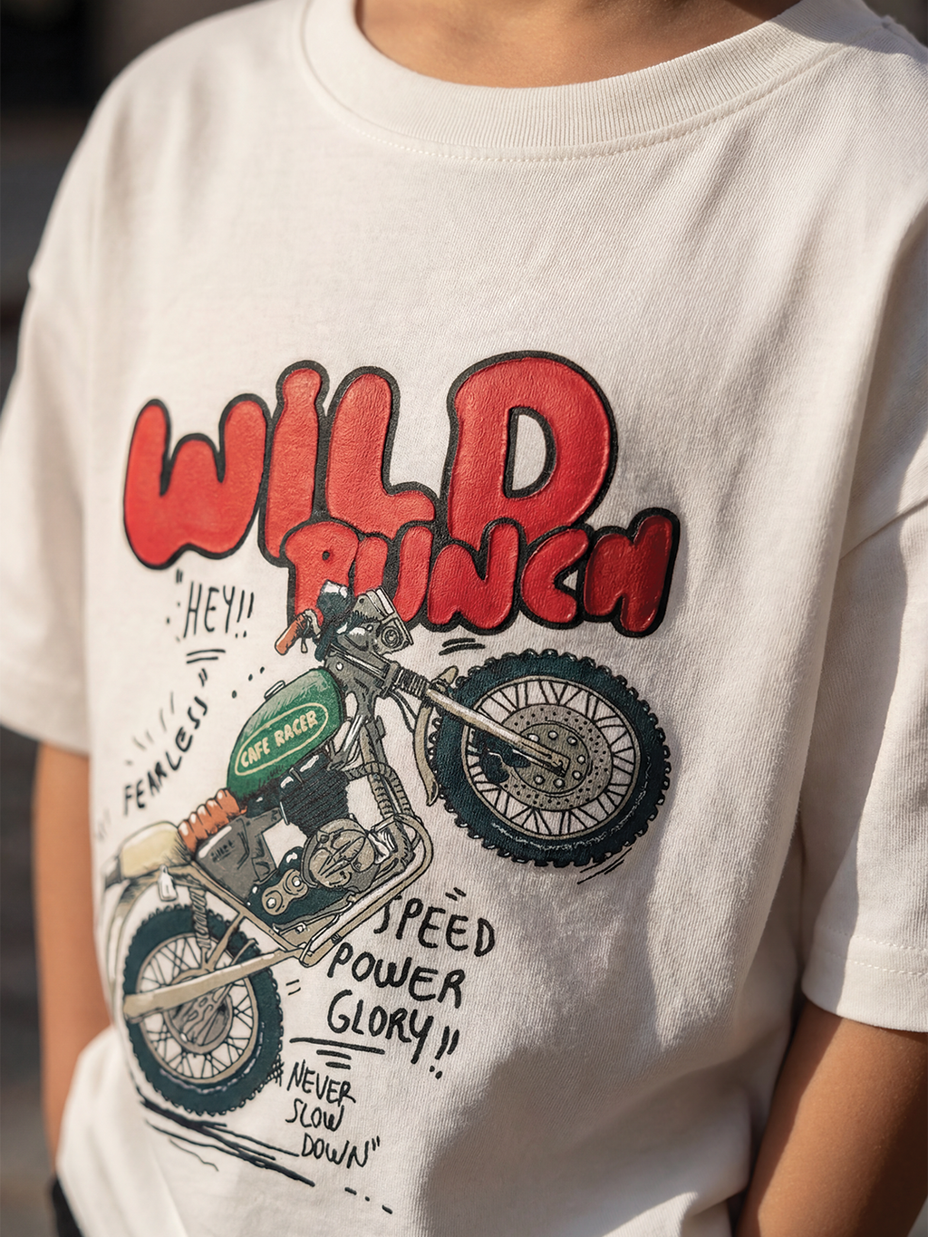 CODEZ Boys White Graphic Print Relaxed Fit Drop Shoulder T-Shirt