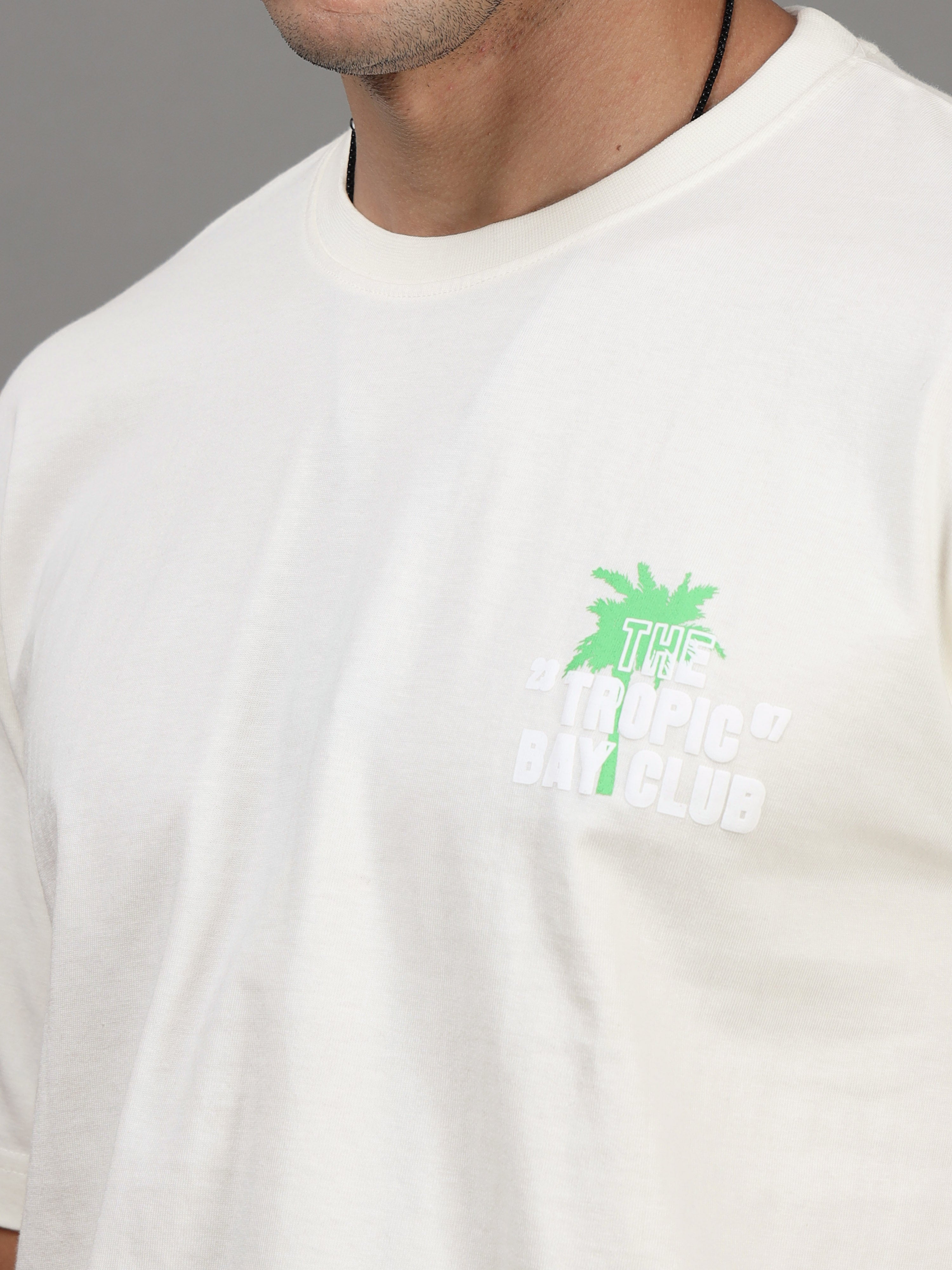 ARDEUR Men Printed Relaxed Fit Drop Shoulder T-Shirt - Off White-2