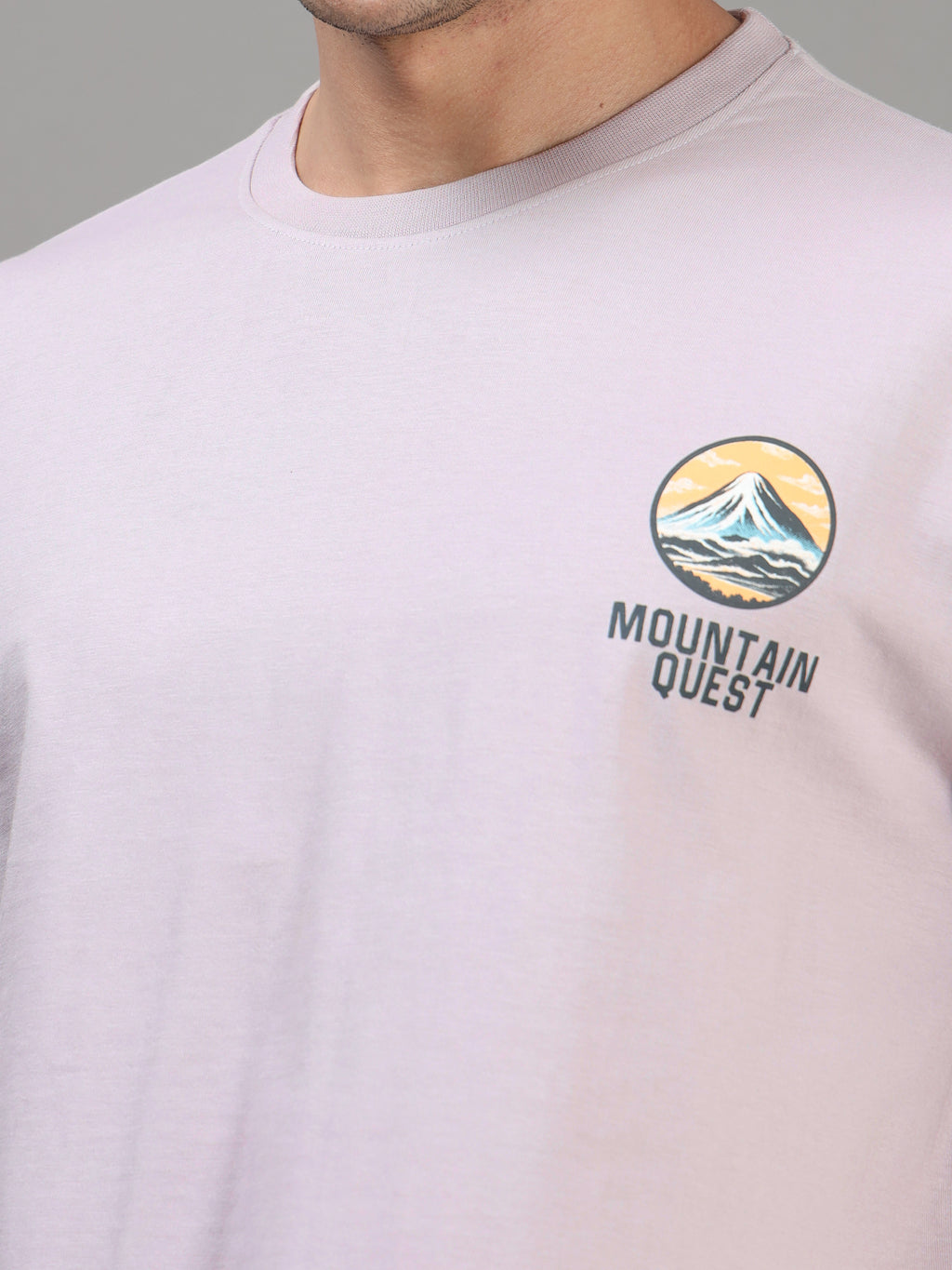 ARDEUR Men Printed Relaxed Fit Drop Shoulder T-Shirt - Purple