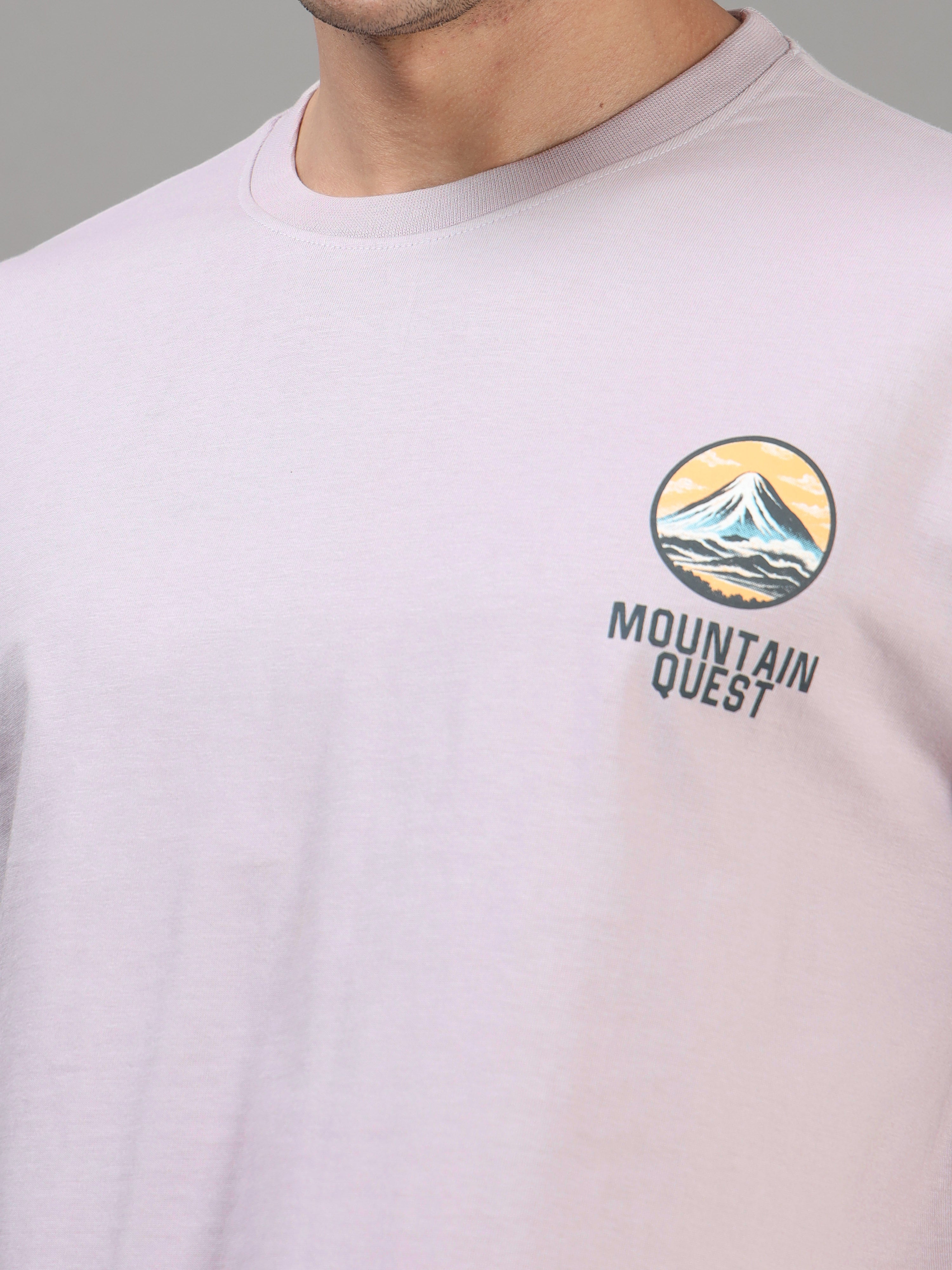 ARDEUR Men Printed Relaxed Fit Drop Shoulder T-Shirt - Purple