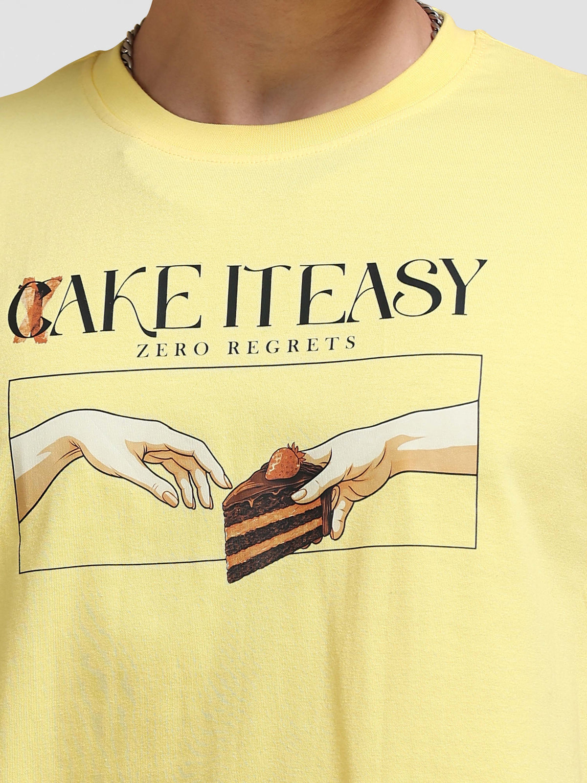 ARDEUR Men's Relaxed Fit 100% Cotton Graphic T-Shirt - Lemon Drop