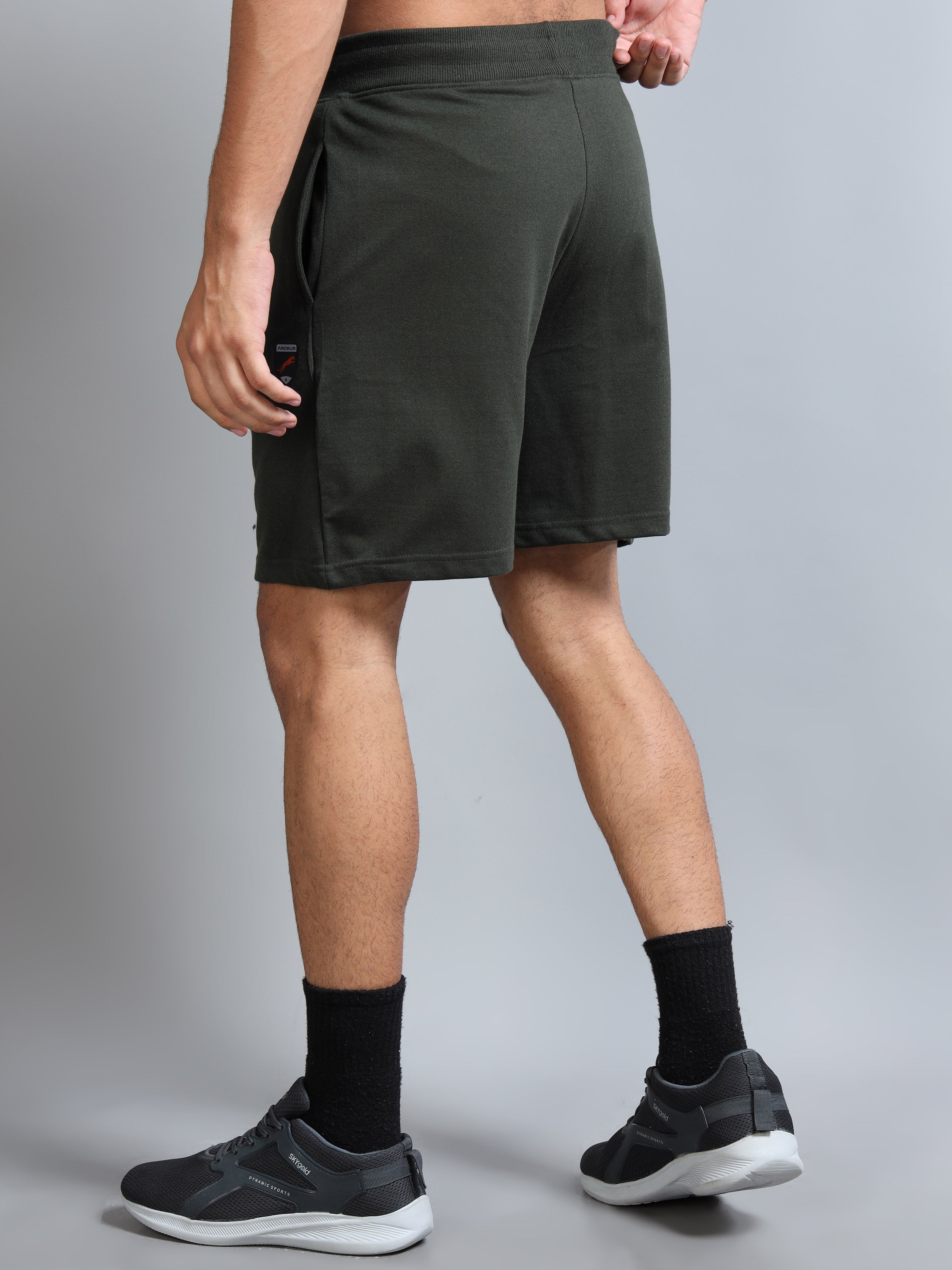 ARDEUR ZEAL IN YOU Men Olive Self Design Shorts