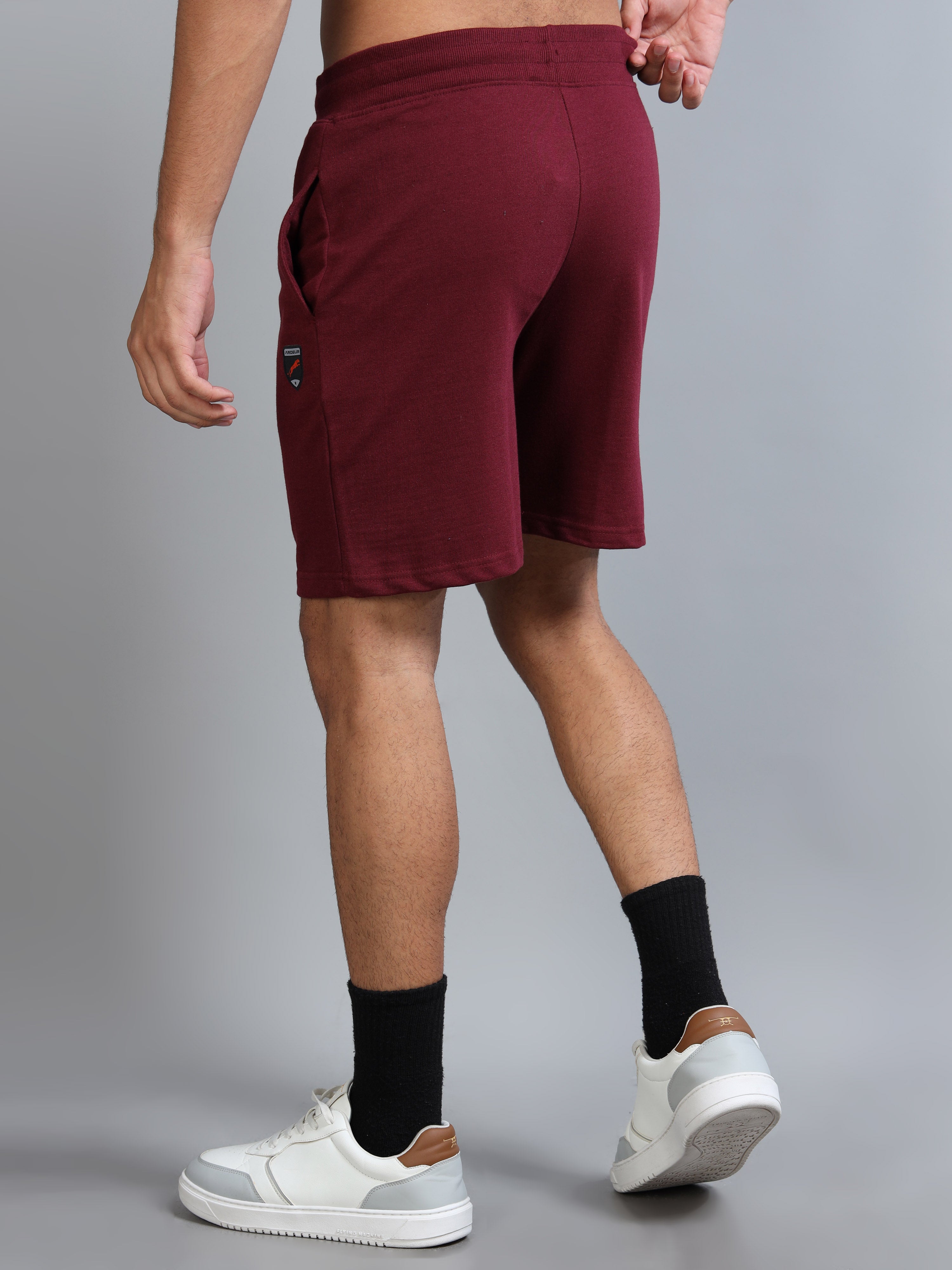 ARDEUR ZEAL IN YOU Men Maroon Self Design Shorts