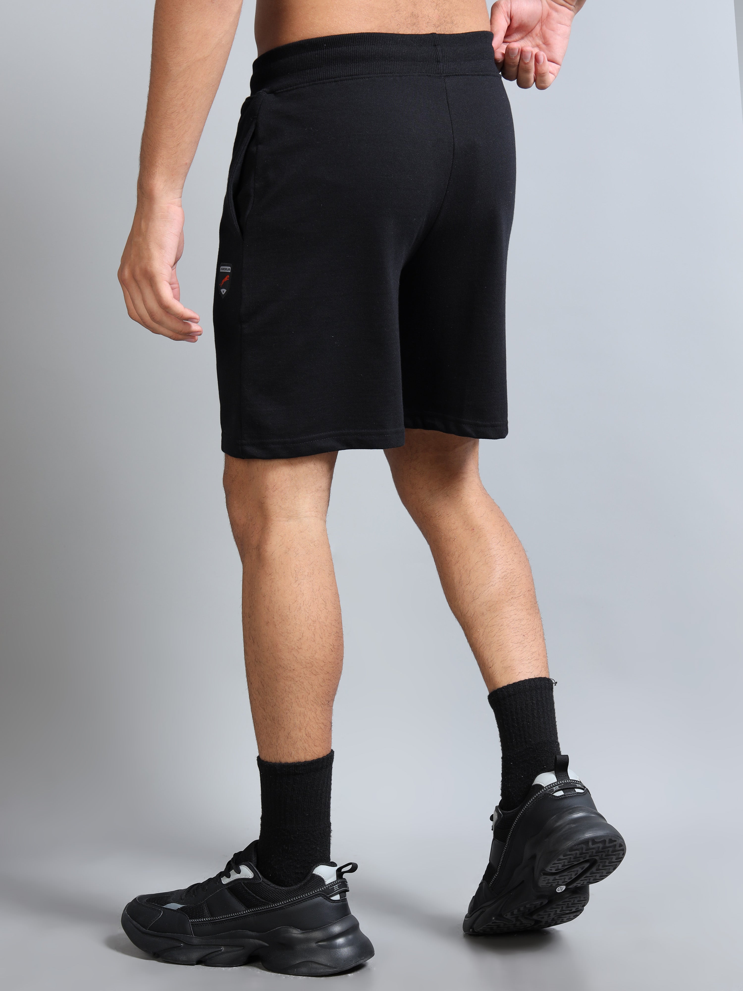ARDEUR ZEAL IN YOU Men Black Self Design Shorts