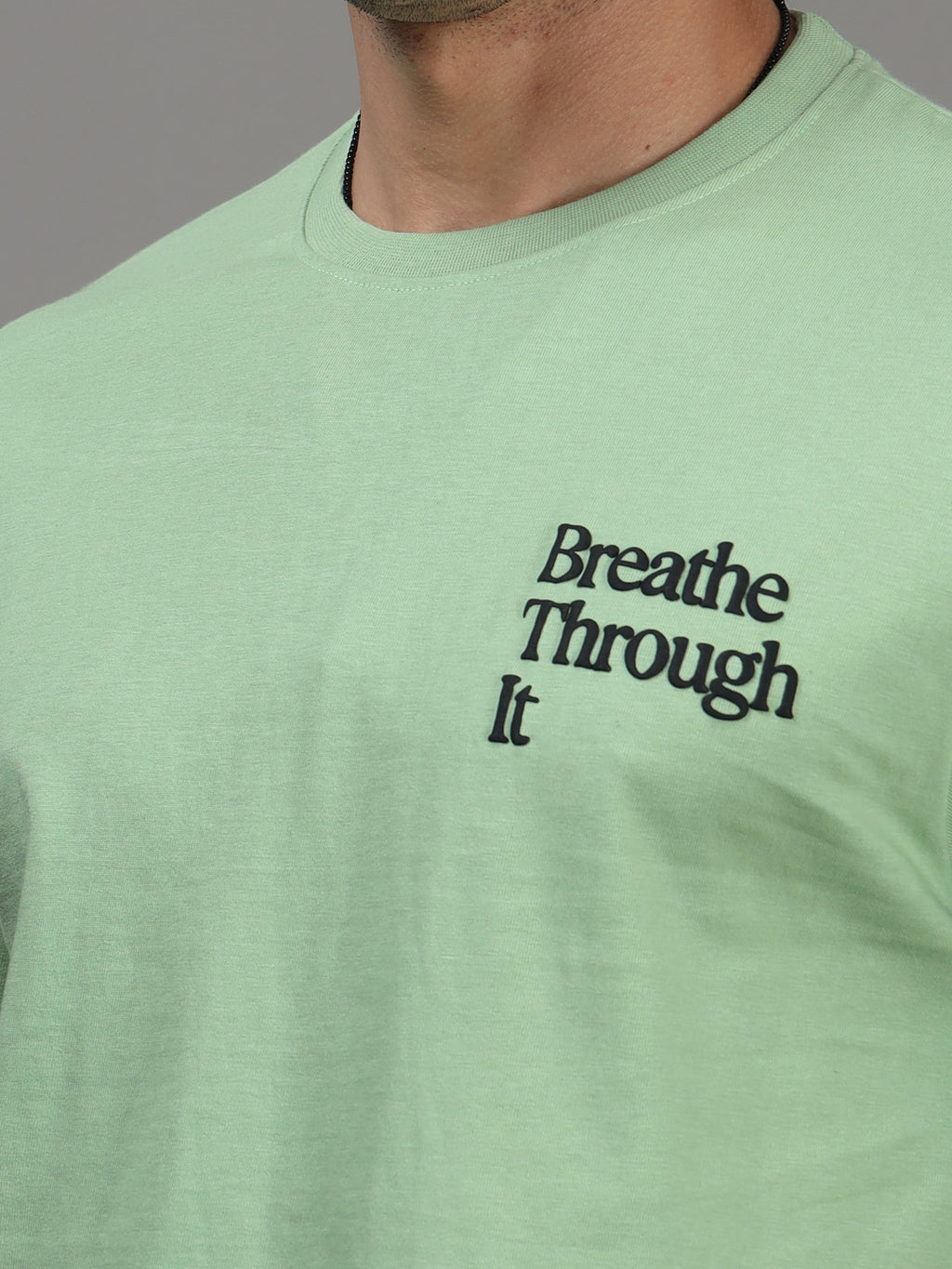 ARDEUR Men Graphic Printed Relaxed Fit Drop Shoulder T-Shirt - Light Green-2