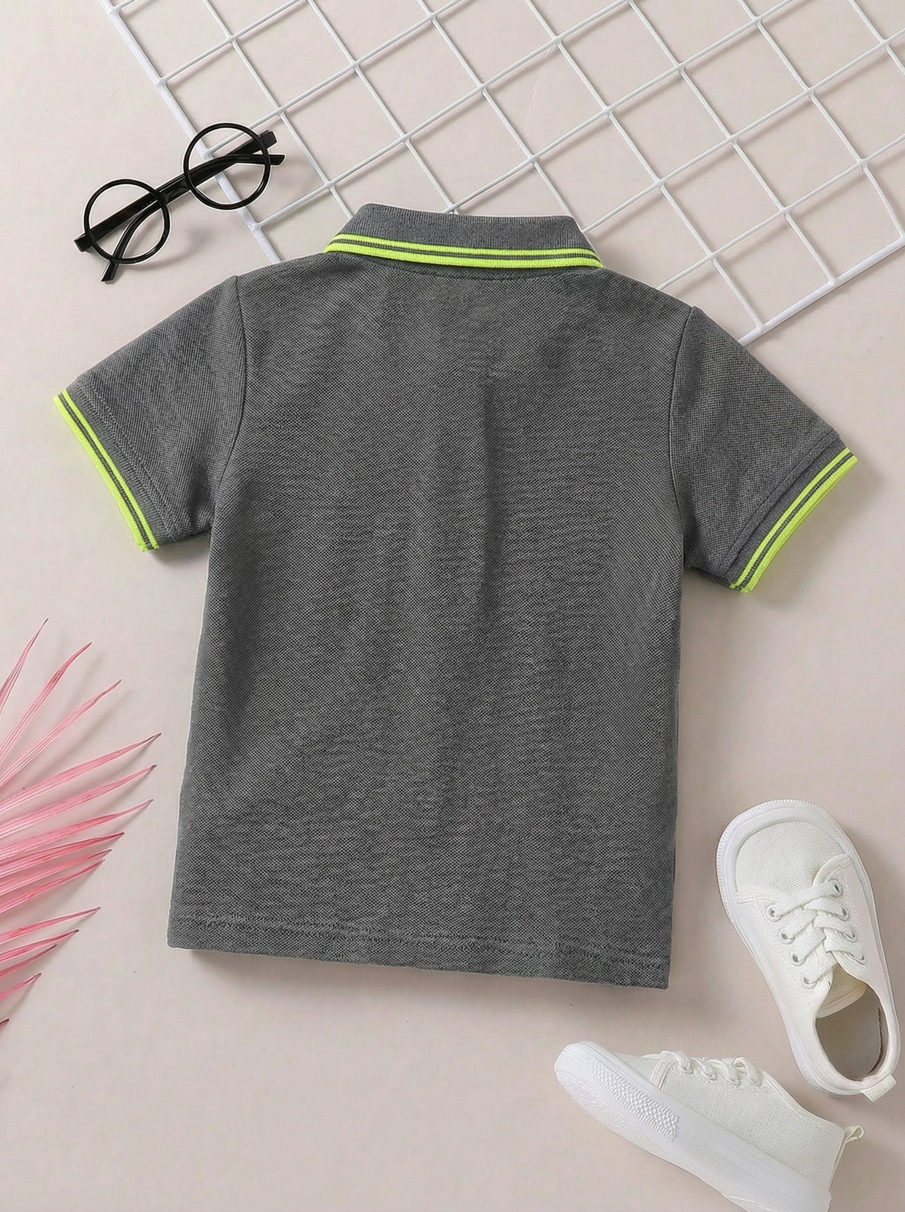 CODEZ Boys Regular Fit Polo T-Shirt (Steel Grey)