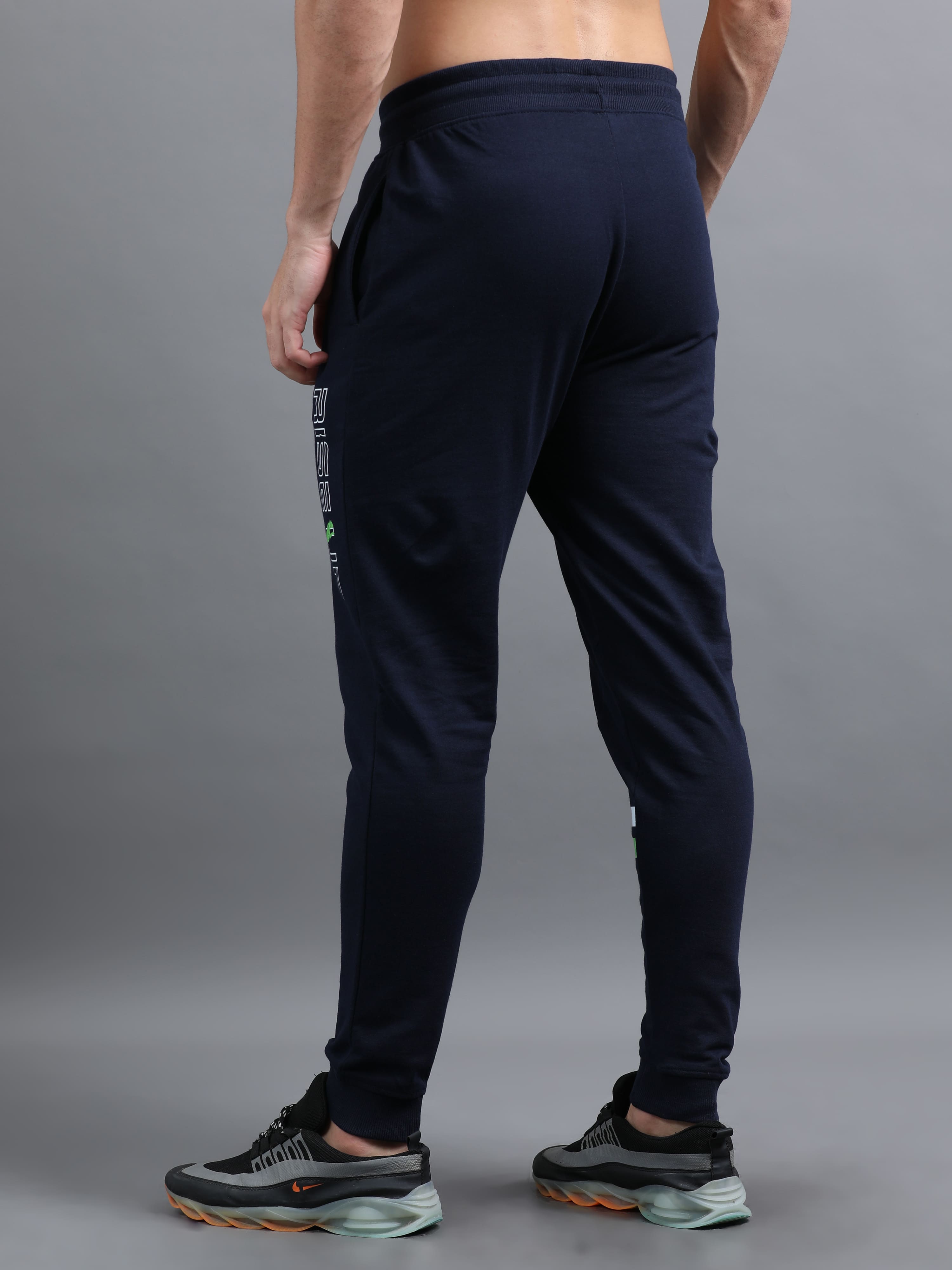 ARDEUR ZEAL IN YOU Men Navy Printed Mid-Rise Joggers