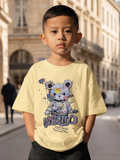 CODEZ Boys Yellow Graphic Print Relaxed Fit Drop Shoulder T-Shirt