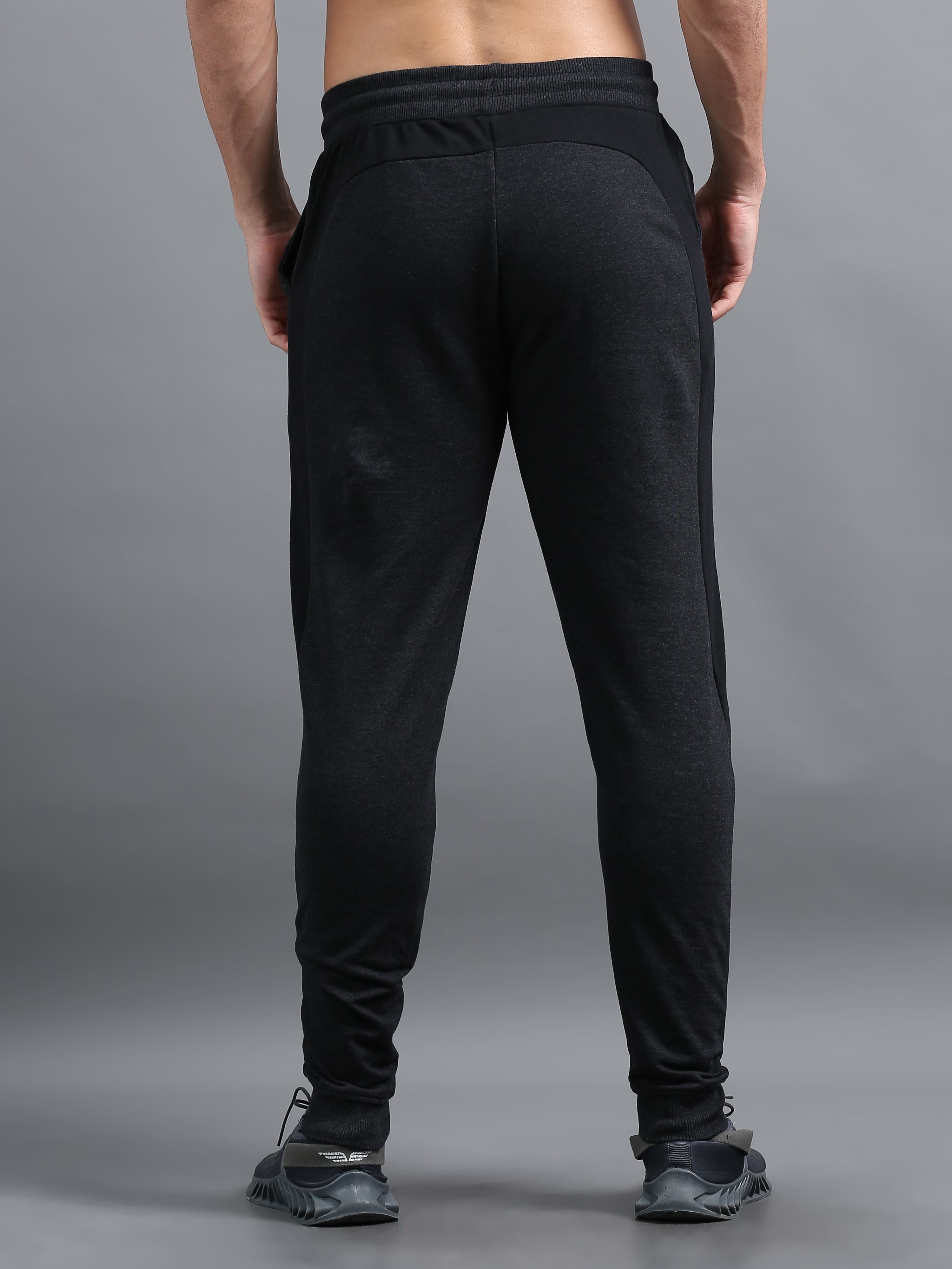 ARDEUR Men's Charcoal Striped Mid-Rise Joggers â€“ Zeal In You