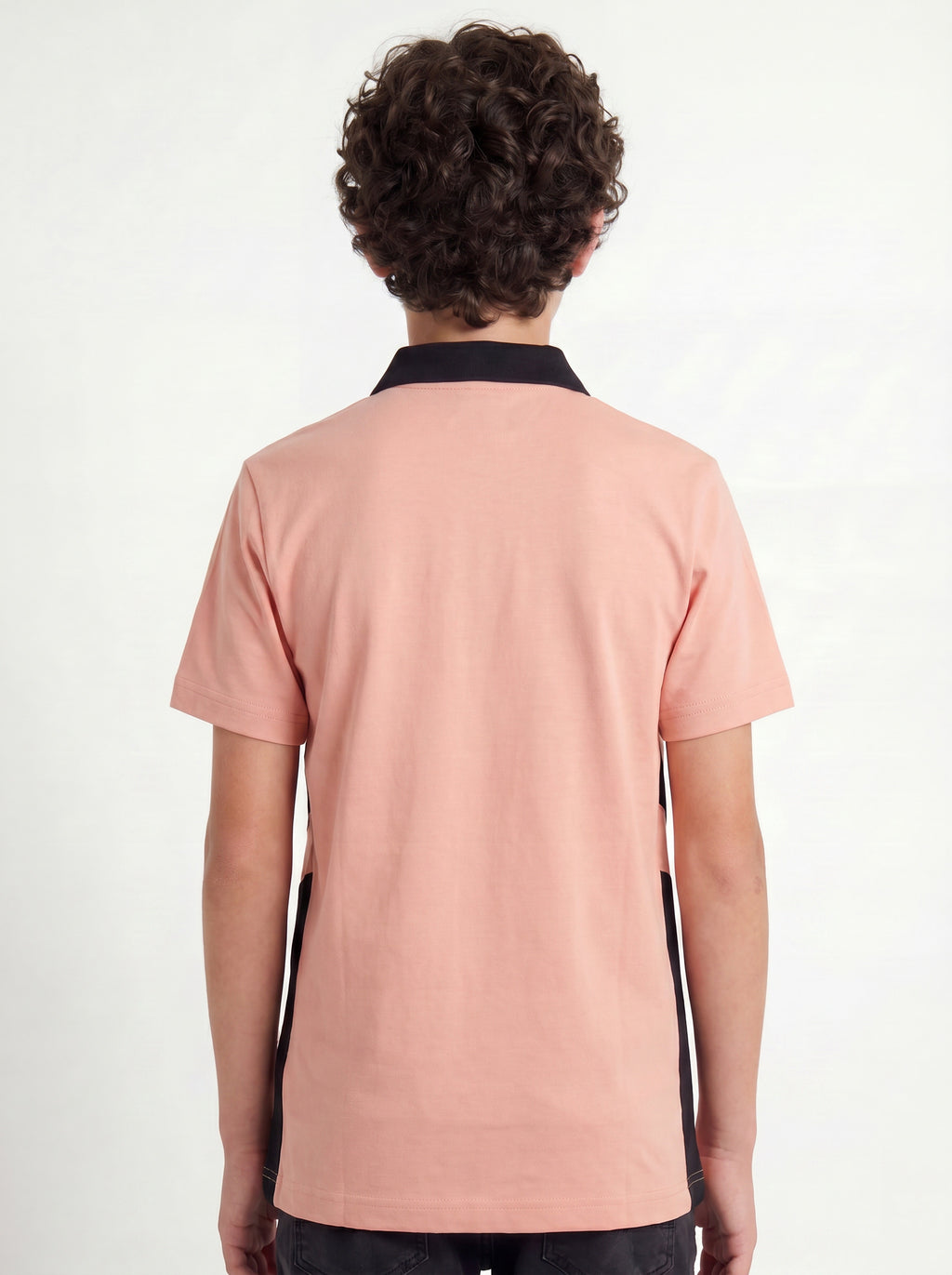 CODEZ Boys Pop Pink Polo Neck Printed Relaxed Fit T-Shirt