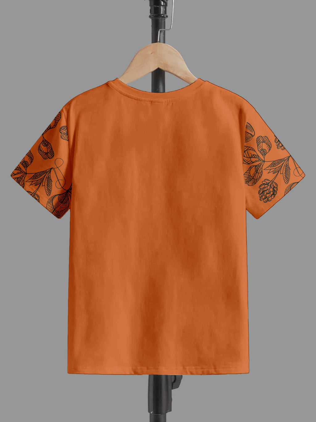 CODEZ Boys Off Rust Round Neck Printed Tshirts