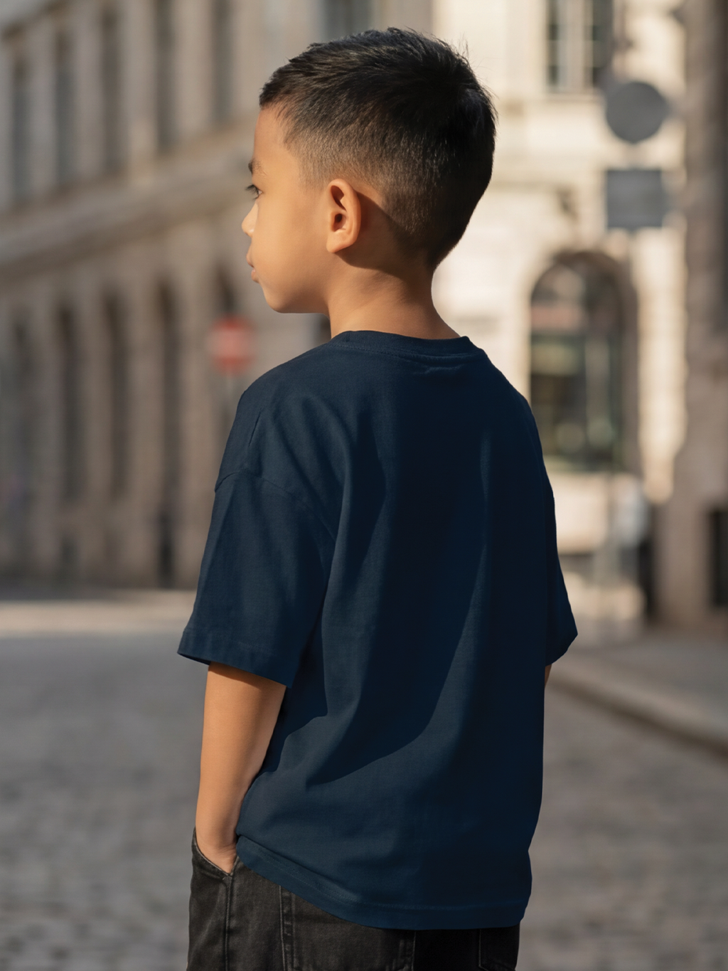 CODEZ Boys Teal Blue Graphic Print Relaxed Fit Drop Shoulder T-Shirt