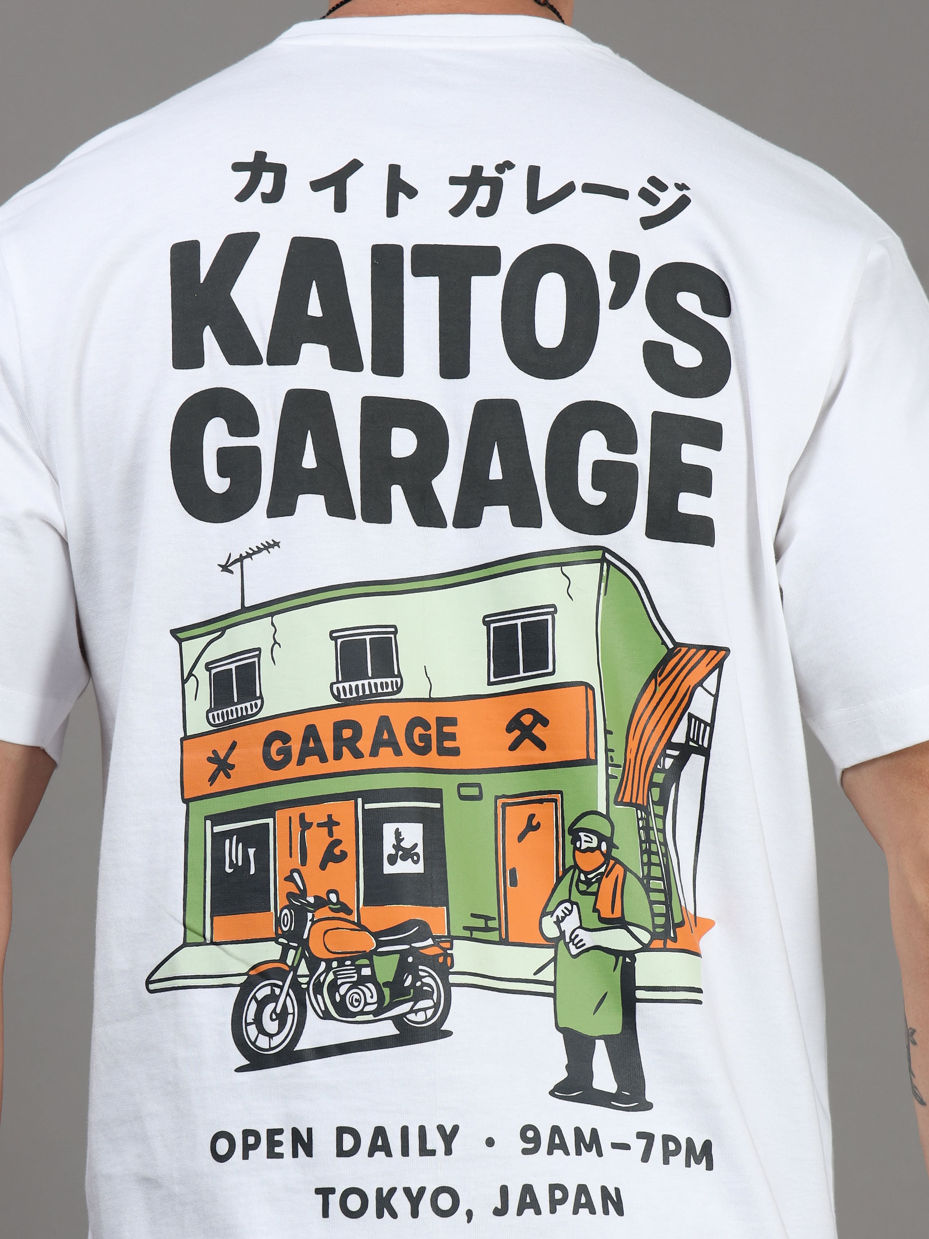 ARDEUR Men Graphic Printed Relaxed Fit Drop Shoulder T-Shirt - White-2