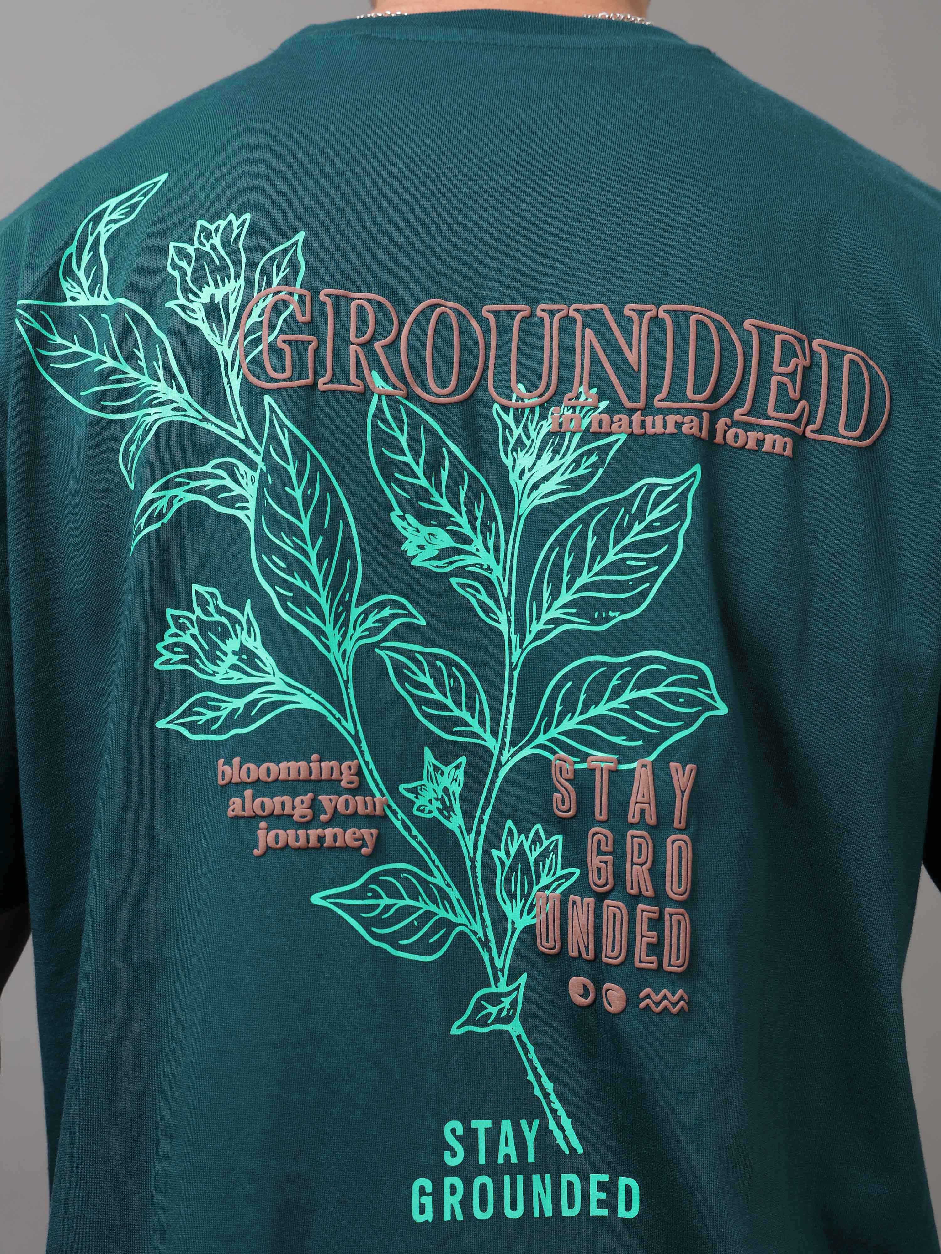 ARDEUR Men Printed Relaxed Fit Drop Shoulder T-Shirt - Bottle Green-2